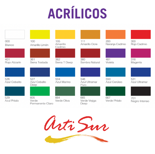 Imagen de ARTI SUR ACRÍLICO NARANJA CADMIO -250 ml