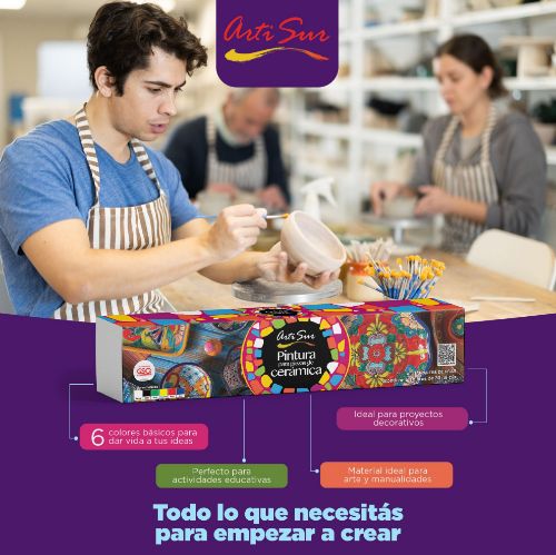 Imagen de KIT PINTURA PARA PIEZAS DE CERÁMICA ARTI SUR 30 ml